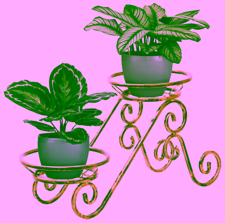 Kovový záhon pro 2 květináče