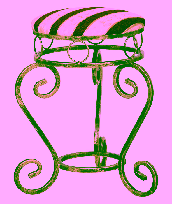 Kulatá stolička, kovová Model:424