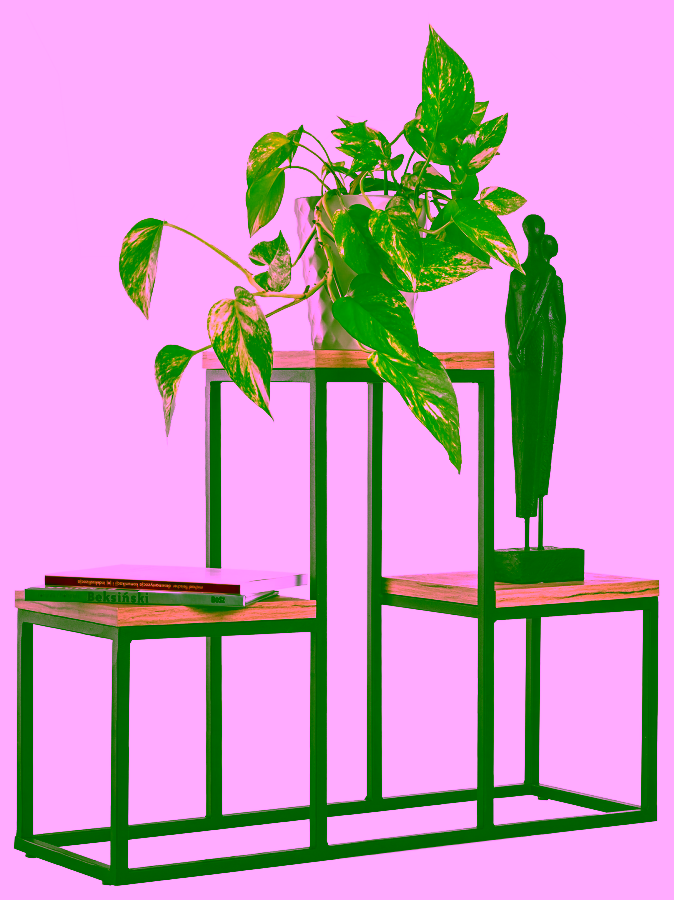 Kovový pódiový záhon pro 3 rostliny