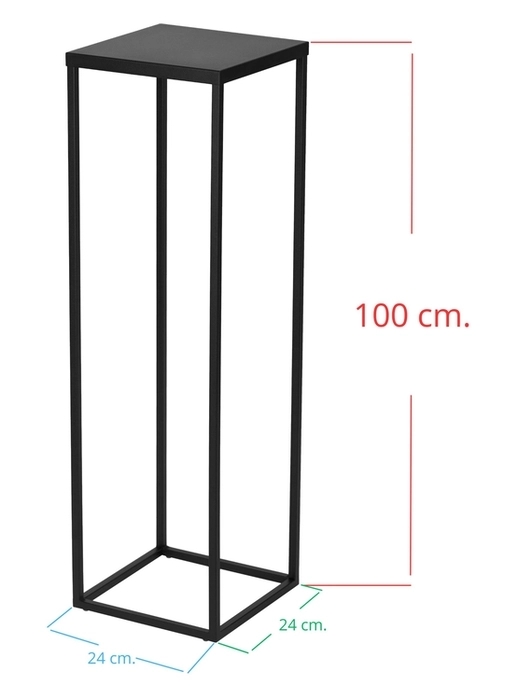 Stojan na květiny s polic&iacute; 100 16x16 - technick&eacute; rozměry