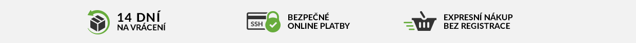 Bezpečné vrácení; Bezpečné online platby; Expresní nákup bez registrace.